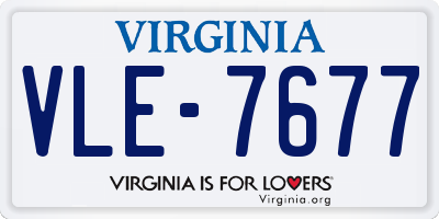 VA license plate VLE7677