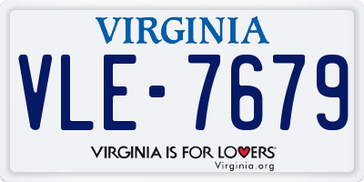 VA license plate VLE7679