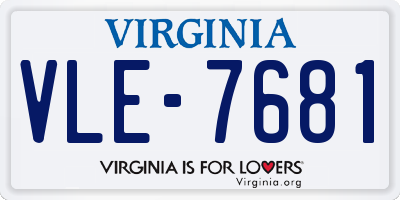 VA license plate VLE7681