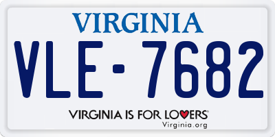 VA license plate VLE7682