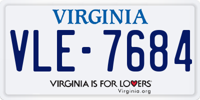 VA license plate VLE7684
