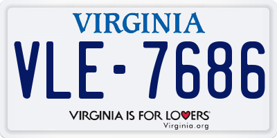 VA license plate VLE7686