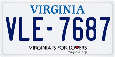 VA license plate VLE7687
