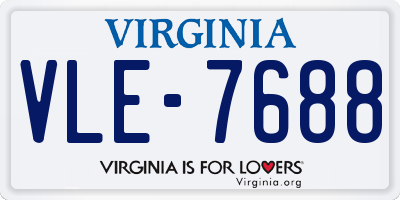 VA license plate VLE7688