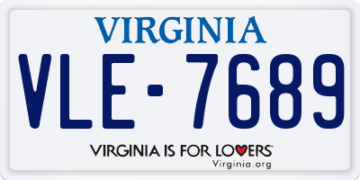 VA license plate VLE7689