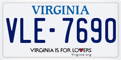 VA license plate VLE7690