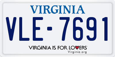 VA license plate VLE7691