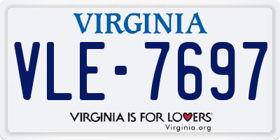 VA license plate VLE7697