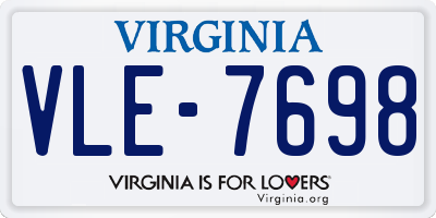 VA license plate VLE7698