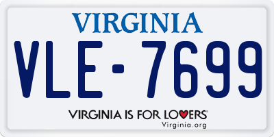 VA license plate VLE7699