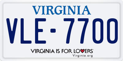 VA license plate VLE7700