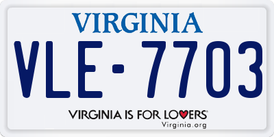 VA license plate VLE7703