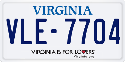 VA license plate VLE7704