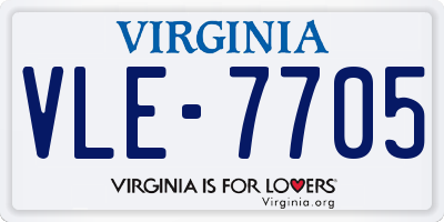 VA license plate VLE7705