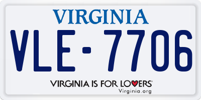 VA license plate VLE7706
