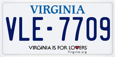 VA license plate VLE7709