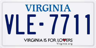 VA license plate VLE7711