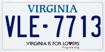 VA license plate VLE7713