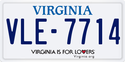 VA license plate VLE7714