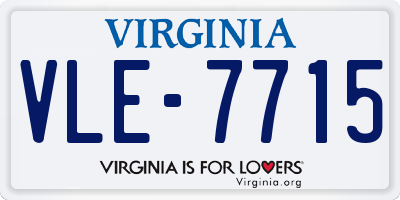 VA license plate VLE7715