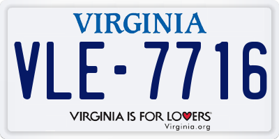 VA license plate VLE7716