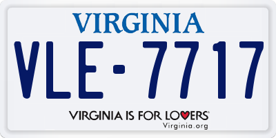 VA license plate VLE7717