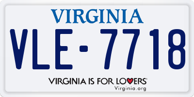 VA license plate VLE7718