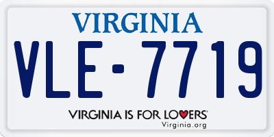 VA license plate VLE7719