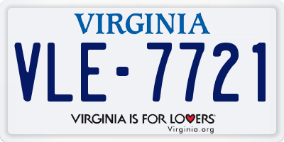 VA license plate VLE7721