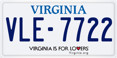 VA license plate VLE7722