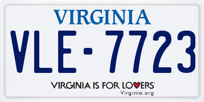 VA license plate VLE7723