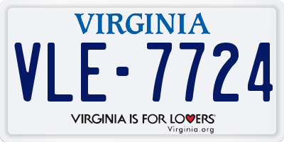 VA license plate VLE7724
