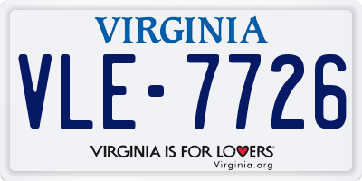 VA license plate VLE7726