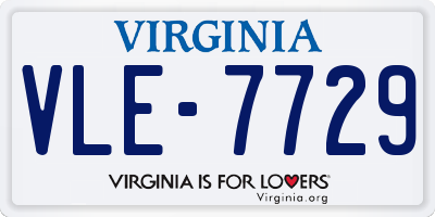 VA license plate VLE7729
