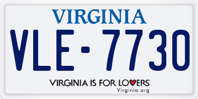 VA license plate VLE7730