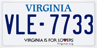 VA license plate VLE7733