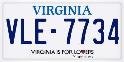 VA license plate VLE7734