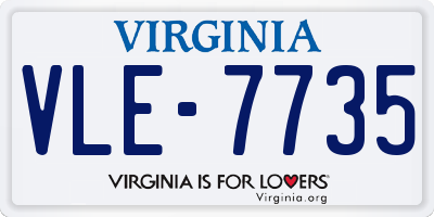 VA license plate VLE7735