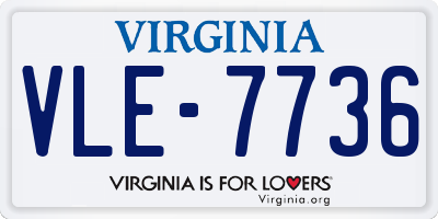 VA license plate VLE7736