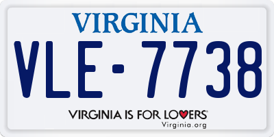 VA license plate VLE7738