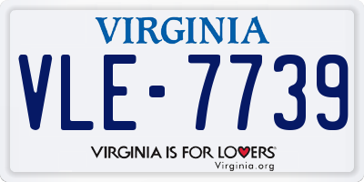 VA license plate VLE7739