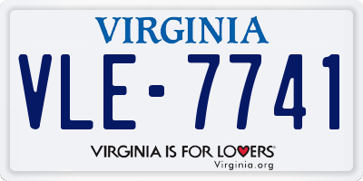 VA license plate VLE7741