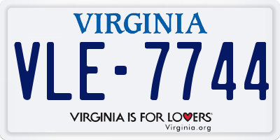 VA license plate VLE7744