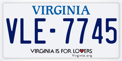 VA license plate VLE7745