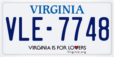 VA license plate VLE7748