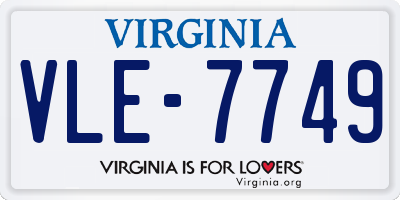 VA license plate VLE7749