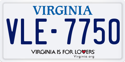 VA license plate VLE7750