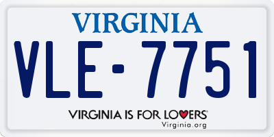 VA license plate VLE7751