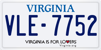 VA license plate VLE7752