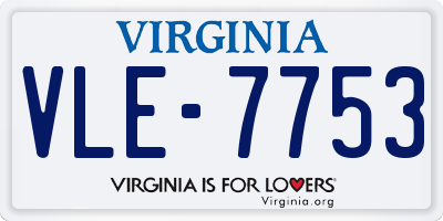 VA license plate VLE7753